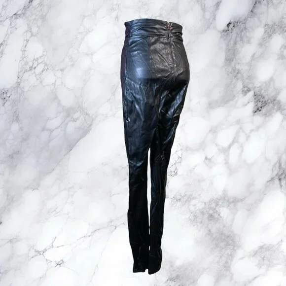 Nookie Viktoria Faux Leather Pants Matte Black